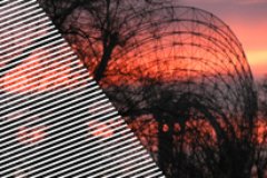 Radar zur Luftüberwachung vor Sonnenuntergang